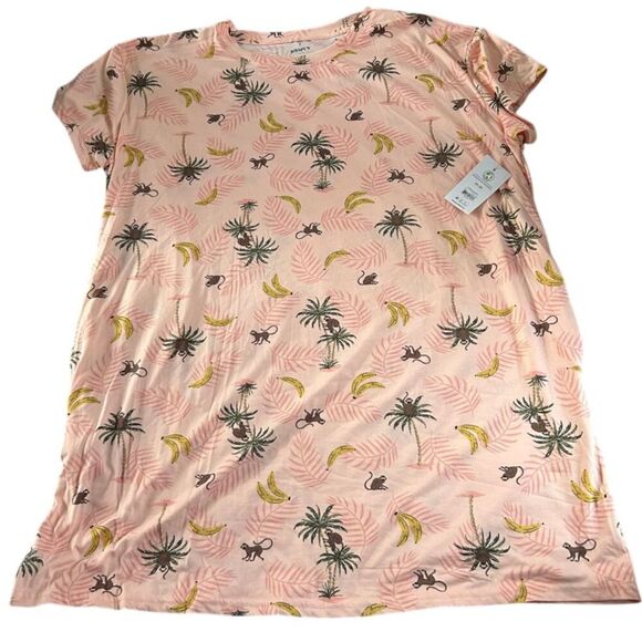 Joyspun Monkey Print Pajamas Womens‎ Size 2X/3X Nightgown Soft Pjs With Pockets - Picture 1 of 6